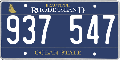 RI license plate 937547