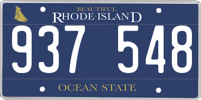 RI license plate 937548