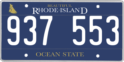 RI license plate 937553