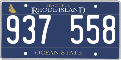 RI license plate 937558