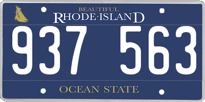 RI license plate 937563