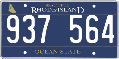 RI license plate 937564