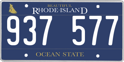 RI license plate 937577