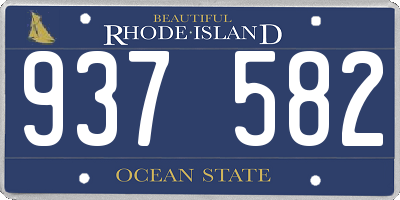 RI license plate 937582