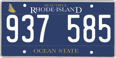 RI license plate 937585