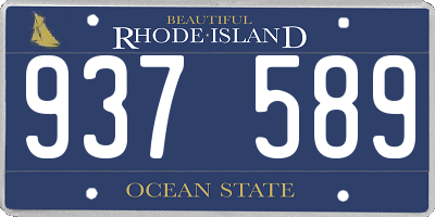 RI license plate 937589