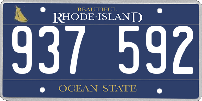 RI license plate 937592