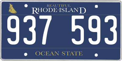 RI license plate 937593