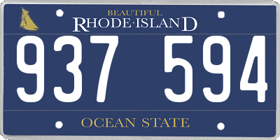 RI license plate 937594