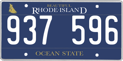RI license plate 937596