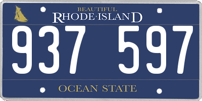 RI license plate 937597