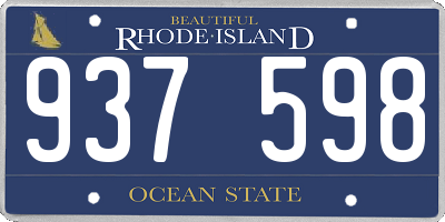 RI license plate 937598