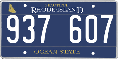 RI license plate 937607
