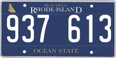 RI license plate 937613