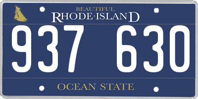 RI license plate 937630