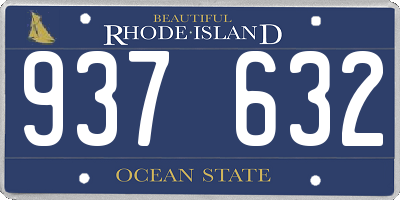RI license plate 937632