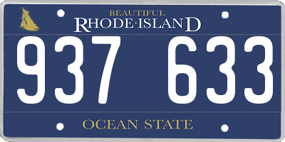 RI license plate 937633