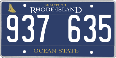 RI license plate 937635