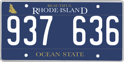 RI license plate 937636