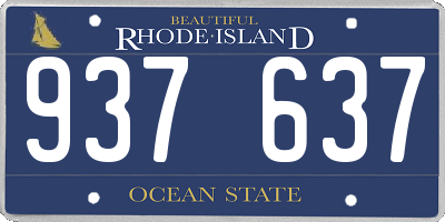 RI license plate 937637
