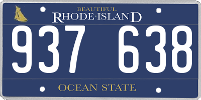 RI license plate 937638