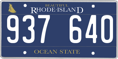RI license plate 937640