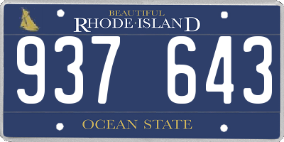 RI license plate 937643