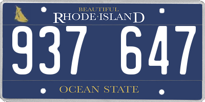 RI license plate 937647