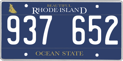 RI license plate 937652