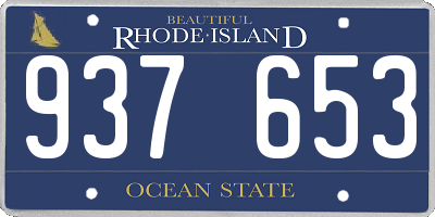 RI license plate 937653