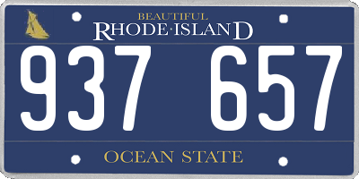 RI license plate 937657
