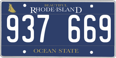RI license plate 937669