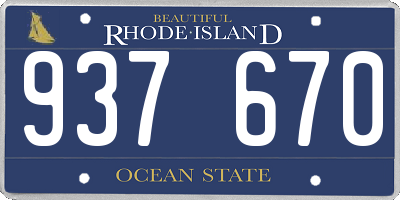 RI license plate 937670