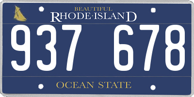 RI license plate 937678