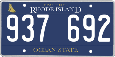 RI license plate 937692