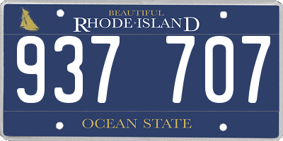 RI license plate 937707