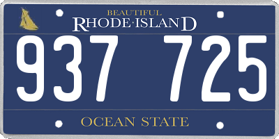 RI license plate 937725