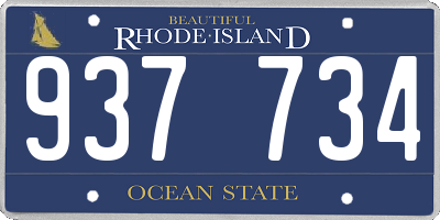RI license plate 937734