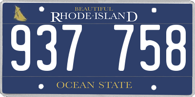 RI license plate 937758