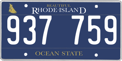 RI license plate 937759