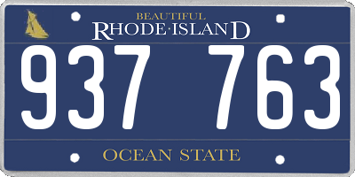 RI license plate 937763