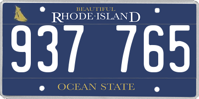 RI license plate 937765