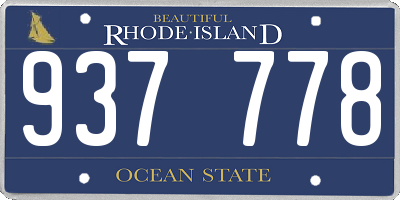 RI license plate 937778