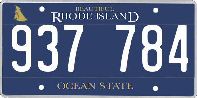 RI license plate 937784