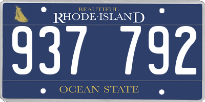 RI license plate 937792
