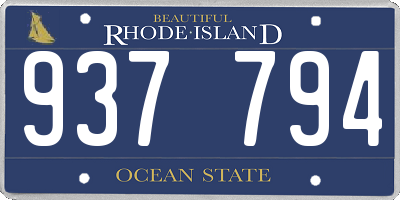 RI license plate 937794