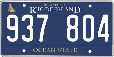 RI license plate 937804