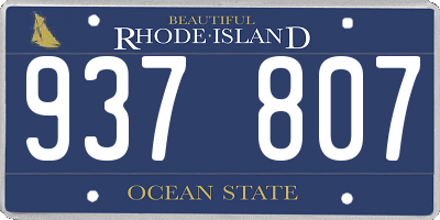 RI license plate 937807
