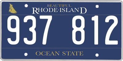 RI license plate 937812