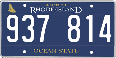 RI license plate 937814